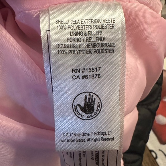 Body Glove Girl’s Black Quilted Jacket with Pink Fur Lining - Size 4 - Picture 5 of 5